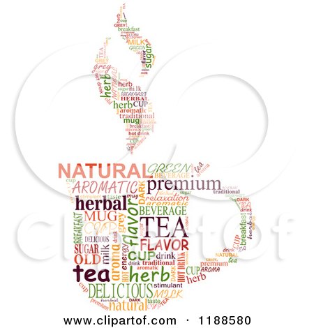 Clipart of a Tea Cup Made of Word Tags - Royalty Free Vector Illustration by Vector Tradition SM