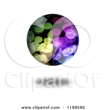 Clipart of a 3d Colorful Orb with Flares and a Shadow - Royalty Free CGI Illustration by oboy