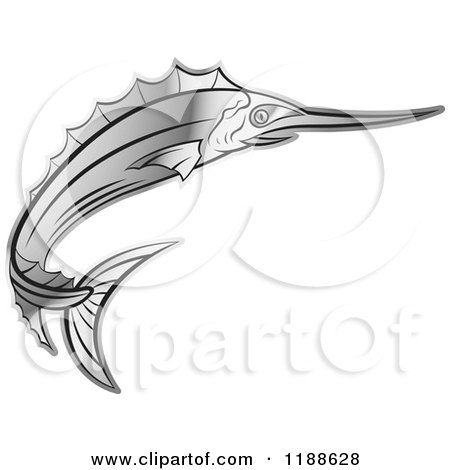Clipart of a Silver Swordfish - Royalty Free Vector Illustration by Lal Perera