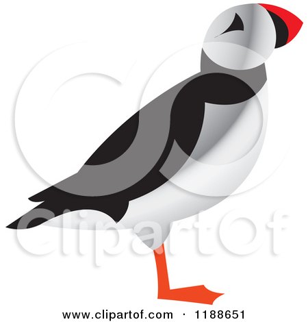 Clipart of a Puffin Bird in Profile - Royalty Free Vector Illustration by Lal Perera