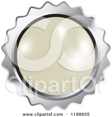 Clipart of a Round White Pearl in a Silver Setting - Royalty Free Vector Illustration by Lal Perera