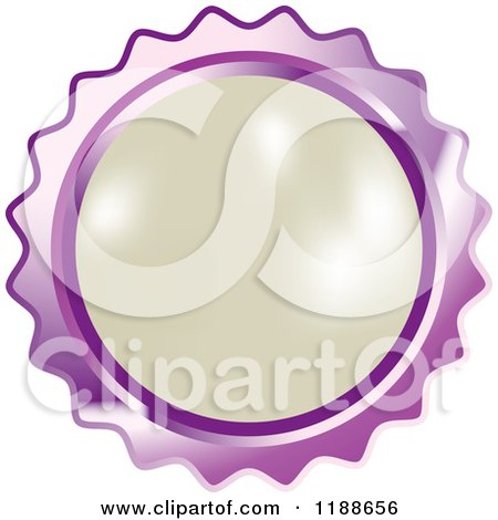 Clipart of a Round White Pearl in a Purple Setting - Royalty Free Vector Illustration by Lal Perera