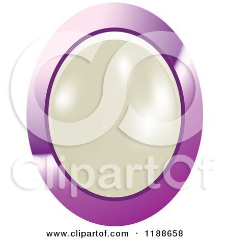 Clipart of an Oval White Pearl in a Purple Setting - Royalty Free Vector Illustration by Lal Perera