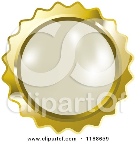 Clipart of a Round White Pearl in a Gold Setting - Royalty Free Vector Illustration by Lal Perera