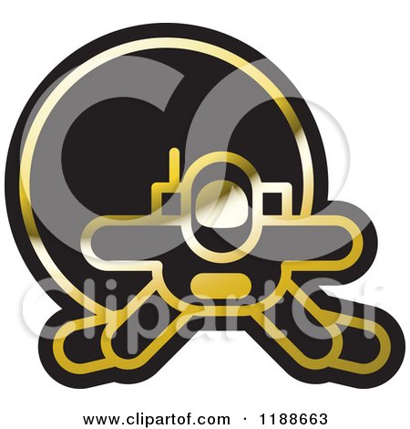Clipart of a Black and Gold Spacewalk Astronaut Icon - Royalty Free Vector Illustration by Lal Perera