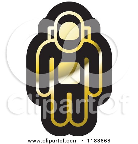 Clipart of a Gold and Black Astronaut Icon - Royalty Free Vector Illustration by Lal Perera