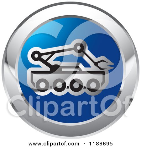 Clipart of a Round Blue and Silver Outer Space Rover Icon - Royalty Free Vector Illustration by Lal Perera