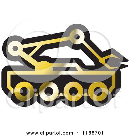 Clipart of a Black and Gold Outer Space Rover Icon - Royalty Free Vector Illustration by Lal Perera