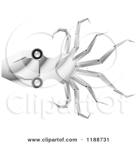 Clipart of a Silver Robotic Octopus - Royalty Free Vector Illustration by Lal Perera