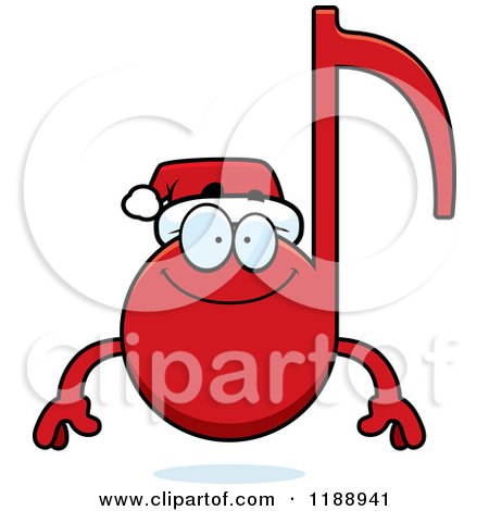 Cartoon of a Happy Christmas Music Note Mascot - Royalty Free Vector Clipart by Cory Thoman