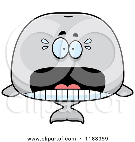Cartoon of a Scared Whale Mascot - Royalty Free Vector Clipart by Cory Thoman