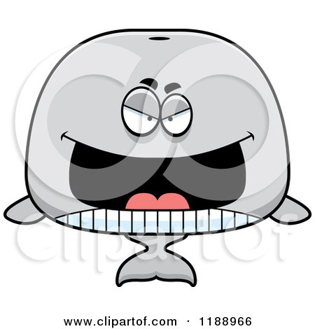 Cartoon of a Grinning Evil Whale Mascot - Royalty Free Vector Clipart by Cory Thoman