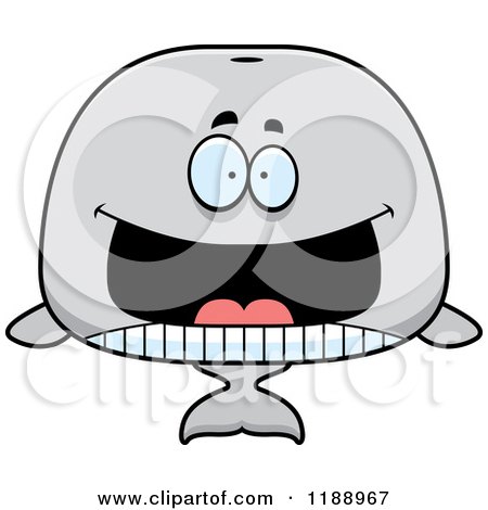 Cartoon of a Grinning Whale Mascot - Royalty Free Vector Clipart by Cory Thoman