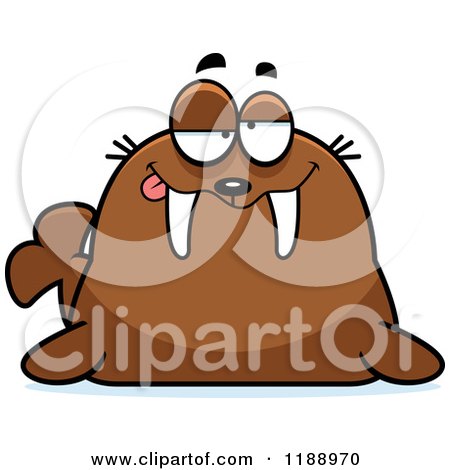 Cartoon of a Drunk Walrus Mascot - Royalty Free Vector Clipart by Cory Thoman