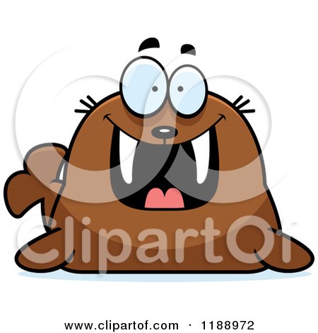 Cartoon of a Happy Grinning Walrus Mascot - Royalty Free Vector Clipart by Cory Thoman