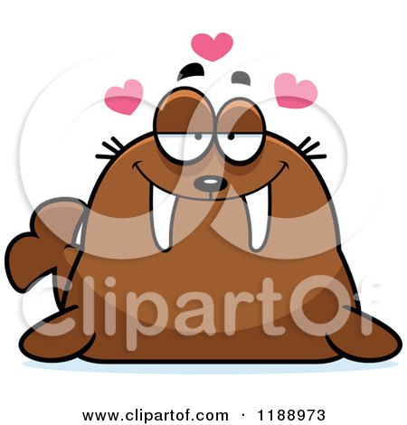 Cartoon of a Loving Walrus Mascot - Royalty Free Vector Clipart by Cory Thoman