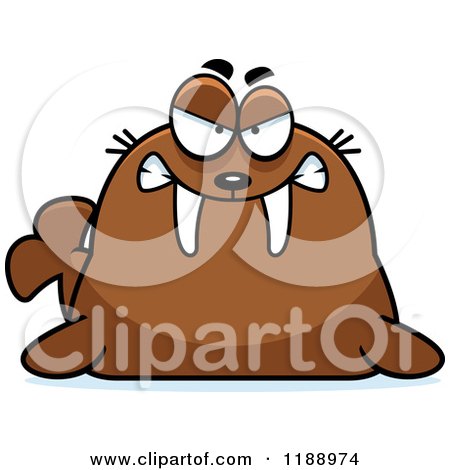 Cartoon of a Mad Walrus Mascot - Royalty Free Vector Clipart by Cory Thoman