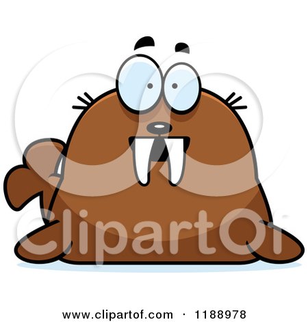 Cartoon of a Surprised Walrus Mascot - Royalty Free Vector Clipart by Cory Thoman