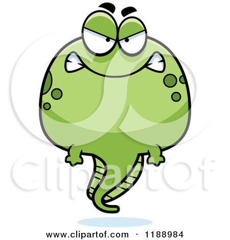 Cartoon of a Mad Tadpole Mascot - Royalty Free Vector Clipart by Cory Thoman