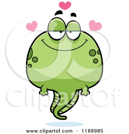 Cartoon of a Loving Tadpole Mascot - Royalty Free Vector Clipart by Cory Thoman