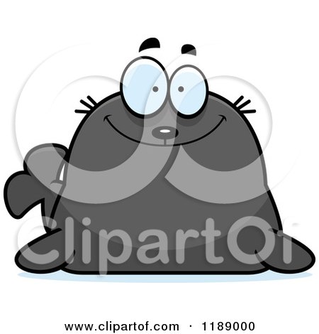Cartoon of a Happy Seal - Royalty Free Vector Clipart by Cory Thoman