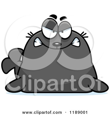 Cartoon of a Mad Seal - Royalty Free Vector Clipart by Cory Thoman