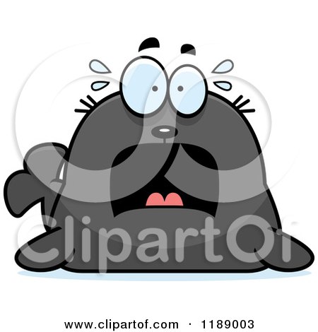 Cartoon of a Scared Seal - Royalty Free Vector Clipart by Cory Thoman