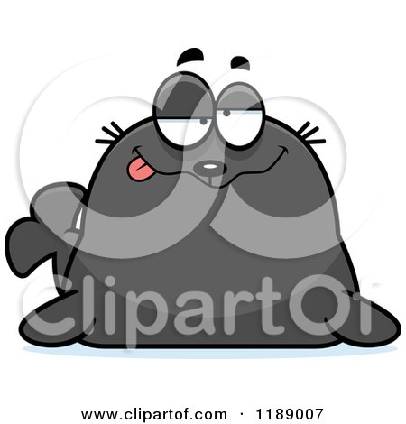 Cartoon of a Drunk Seal - Royalty Free Vector Clipart by Cory Thoman