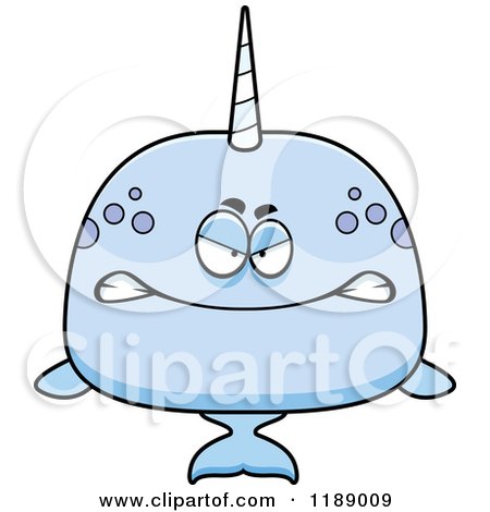 Cartoon of a Mad Narwhal - Royalty Free Vector Clipart by Cory Thoman