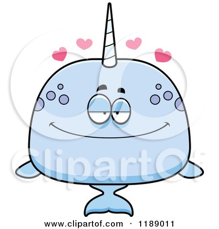 Cartoon of a Loving Narwhal - Royalty Free Vector Clipart by Cory Thoman