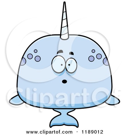 Cartoon of a Surprised Narwhal - Royalty Free Vector Clipart by Cory Thoman