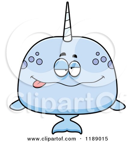 Cartoon of a Drunk Narwhal - Royalty Free Vector Clipart by Cory Thoman