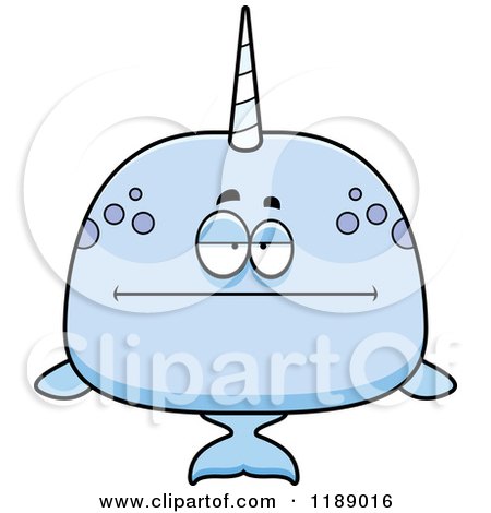 Cartoon of a Bored Narwhal - Royalty Free Vector Clipart by Cory Thoman
