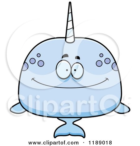 Cartoon of a Happy Narwhal - Royalty Free Vector Clipart by Cory Thoman