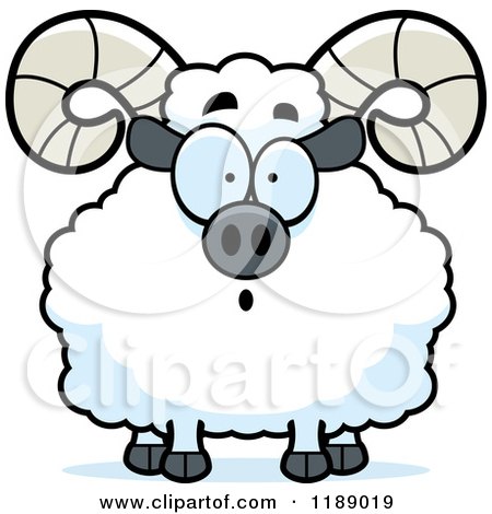 Cartoon of a Surprised Ram Mascot - Royalty Free Vector Clipart by Cory Thoman