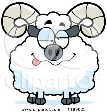 Cartoon of a Drunk Ram Mascot - Royalty Free Vector Clipart by Cory Thoman