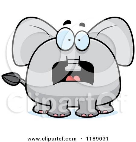 Cartoon of a Scared Elephant Mascot - Royalty Free Vector Clipart by Cory Thoman