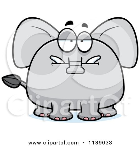 Cartoon of a Bored Elephant Mascot - Royalty Free Vector Clipart by Cory Thoman