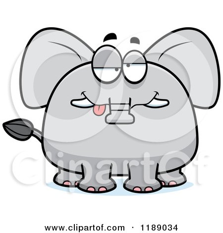 Cartoon of a Drunk Elephant Mascot - Royalty Free Vector Clipart by Cory Thoman