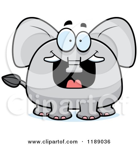 Cartoon of a Excited Grinning Elephant Mascot - Royalty Free Vector Clipart by Cory Thoman