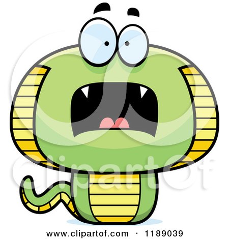 Cartoon of a Scared Cobra Snake Mascot - Royalty Free Vector Clipart by Cory Thoman