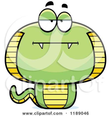 Cartoon of a Bored or Skeptical Cobra Snake Mascot - Royalty Free Vector Clipart by Cory Thoman