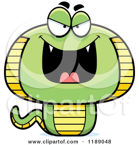 Cartoon of a Grinning Evil Cobra Snake Mascot - Royalty Free Vector Clipart by Cory Thoman