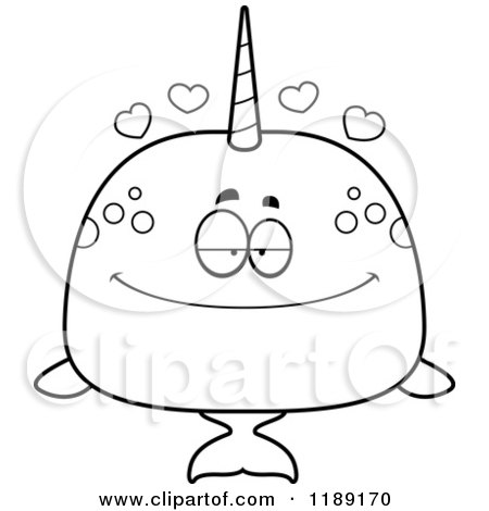 Cartoon of a Black And White Loving Narwhal - Royalty Free Vector Clipart by Cory Thoman