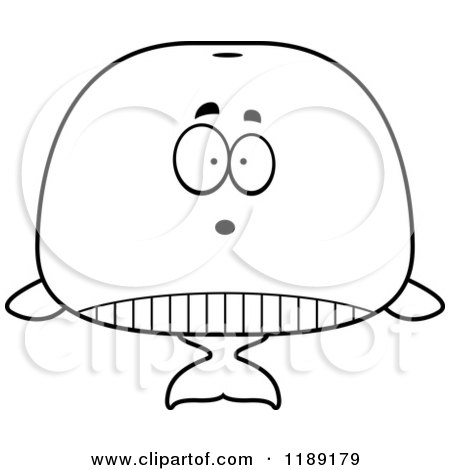 Cartoon of a Black And White Surprised Whale Mascot - Royalty Free Vector Clipart by Cory Thoman