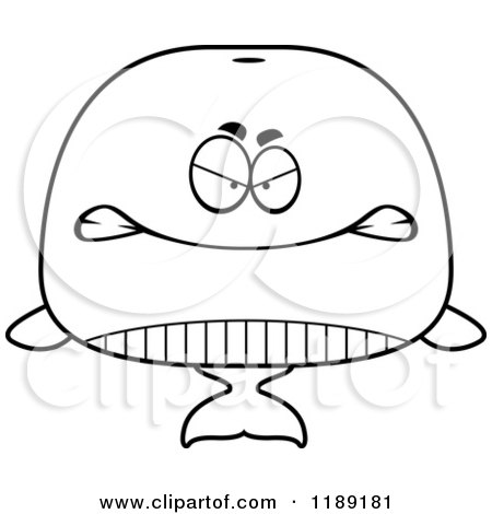 Cartoon of a Black And White Mad Whale Mascot - Royalty Free Vector Clipart by Cory Thoman