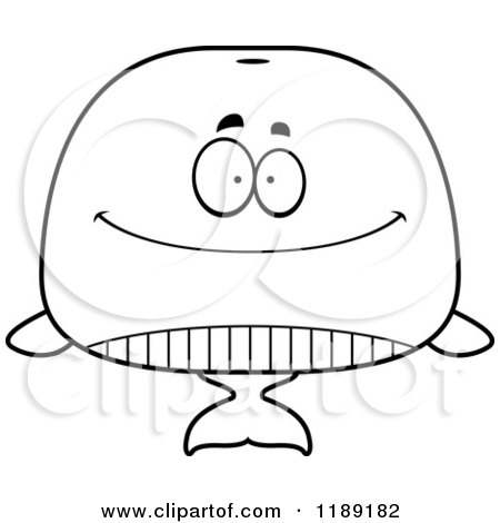 Cartoon of a Black And White Happy Whale Mascot - Royalty Free Vector Clipart by Cory Thoman