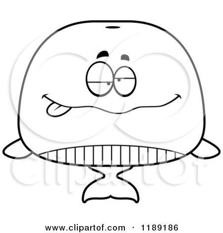 Cartoon of a Black And White Drunk Whale Mascot - Royalty Free Vector Clipart by Cory Thoman