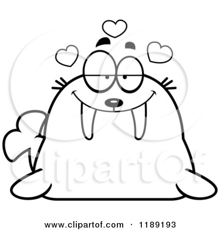 Cartoon of a Black and White Loving Walrus Mascot - Royalty Free Vector Clipart by Cory Thoman