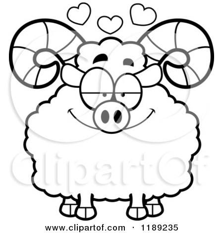 Cartoon of a Black and White Loving Ram Mascot - Royalty Free Vector Clipart by Cory Thoman